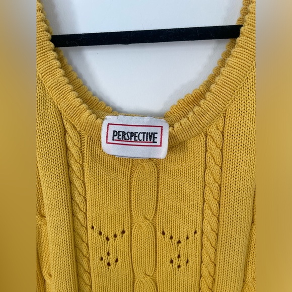 Vintage Yellow Knit Tank Top - Picture 3 of 4